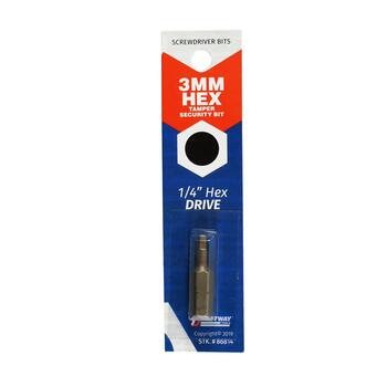 Best Way Tools Ball Hex 3 mm x 1 in. L Tamper-Proof Security Bit Hex 1 pc. 1/4 in.