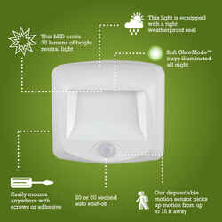Mr. Beams Motion-Sensing Battery Powered LED White Stair Light