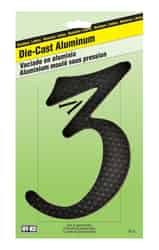 Hy-Ko 4-1/2 in. Aluminum Black 3 Nail-On Number