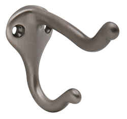 Schlage 1-3/4 in. L Brass Pewter Medium Hook 1 pk Coat and Hat