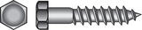 HILLMAN 3/8 in. x 5 in. L Steel Lag Screw Hex 50 pk