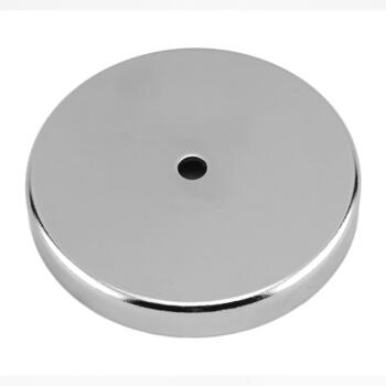 Master Magnetics .18 in. Ceramic 11 lb. pull 3.4 MGOe Silver 2 pc. Round Base Magnet