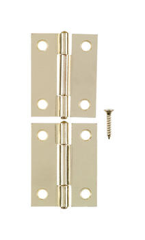 Ace 2.75 in. W x 2 in. L Bright Brass Brass Narrow Hinge 2 pk
