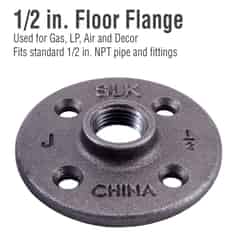 Pipe Decor No FPT 1-1/4 in. L Gray Malleable Iron Flange 1/2 in.