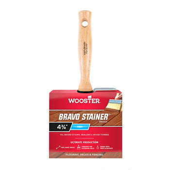 Wooster Bravo Stainer 4-3/4 in. W White China Bristle Oil-Based Stain Brush Flat