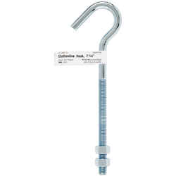 Ace Medium Zinc-Plated Silver 7.25 in. L Clothesline Bolt Hook 1 pk 240 lb. Steel