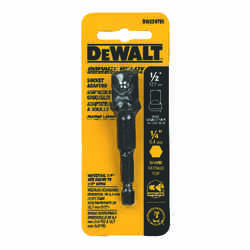 DeWalt 3 in. L x 1/4 in. Socket Impact Adapter 1 pc. Steel