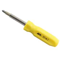 Ace 4 in. 10-in-1 Screwdriver Steel Yellow 1 pc.