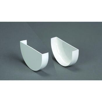 Plastmo Classic 5 in. W White Vinyl Half Round Gutter End Caps