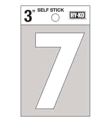 Hy-Ko 3 in. White Vinyl Self-Adhesive Number 7 1 pc.