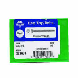 HILLMAN 3/8 in. Dia. x 5 in. L Zinc Plated Steel Hex Tap Bolt 50 box