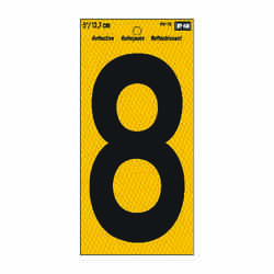 Hy-Ko Reflective Vinyl 5 in. 8 Number Self-Adhesive Black