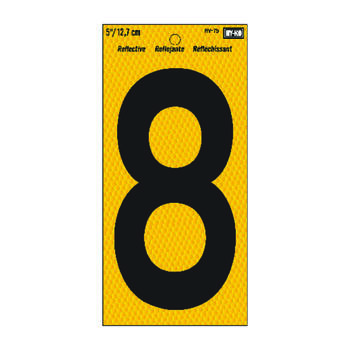 Hy-Ko Reflective Vinyl 5 in. 8 Number Self-Adhesive Black