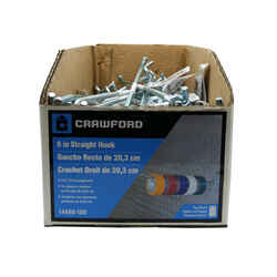 Crawford Zinc Plated Silver Steel Peg Hooks 100 8 in.