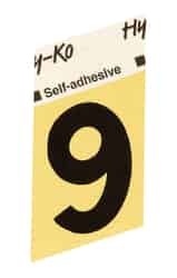 Hy-Ko 1-1/2 in. Aluminum 9 Number Self-Adhesive Black