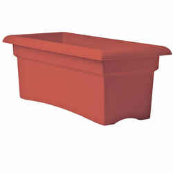 Bloem 10 in. H x 12 in. W x 26 in. L Terracotta Clay Resin Veranda Planter