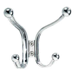 InterDesign Chrome Chrome Small and Medium York Lyra Quad Steel Hook 1 pk