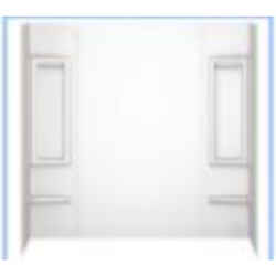 Delta Bathing System 60.5 in. H x 5.25 in. W x 33.25 in. L White Five Piece Corner Shower Wall