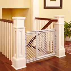 North States White 27 in. H x 25-42 in. W Plastic Stairway Gate