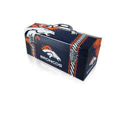 Sainty International 16.25 in. Denver Broncos Art Deco Tool Box 7.1 in. W x 7.75 in. H Steel