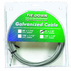 Tie Down Engineering Galvanized Galvanized Steel 1/8 in. Dia. x 50 ft. L Aircraft Cable