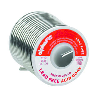 Alpha Fry 16 oz. Lead-Free Acid Core Solder Silver Bearing 0.125 in. Dia.