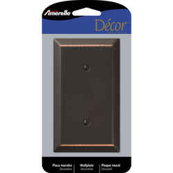 Amerelle Century Aged Bronze Bronze 1 gang Stamped Steel Blank Wall Plate 1 pk
