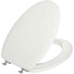 Mayfair Elongated White Molded Wood Toilet Seat