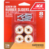 Ace Rubber Round Slider for Hardwood Floors Brown Round 1 in. W 8 pk