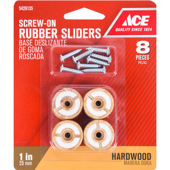 Ace Rubber Round Slider for Hardwood Floors Brown Round 1 in. W 8 pk