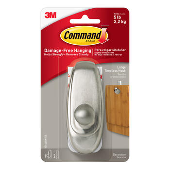 3M Command Large Plastic Hook 4 in. L 1 pk