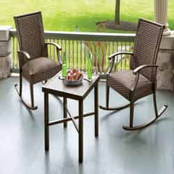 Living Accents Rockland 3 pc Brown Aluminum Chat Set