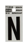 Hy-Ko Reflective Vinyl Black N Letter Self-Adhesive 1 in.