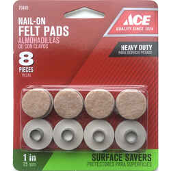 Shepherd Beige 1 in. Tap-On Felt/Plastic Cushioned Glide 8 pk