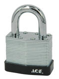 Ace 1-1/16 in. H x 11/16 in. L x 1-3/16 in. W Laminated Steel Pin Tumbler Padlock 1 pk