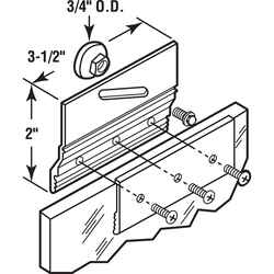 Prime-Line 3/4 in. D X 3.87 in. L Chrome Plastic/Steel Roller Assembly 2 pk