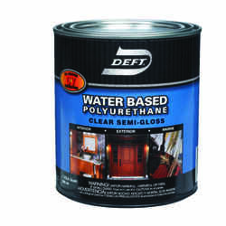 Deft Water Based Polyurethane Semi-Gloss 1 qt. Waterborne Wood Finish Clear