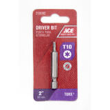 Ace T10 x 2 in. L S2 Tool Steel Screwdriver Bit Quick-Change Hex Shank 1/4 in. 1 pc. Torx