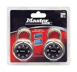 Master Lock 7/8 in. W x 1-7/8 in. L x 2 in. H Steel Anti-Shim Technology Combination Padlock 2 p