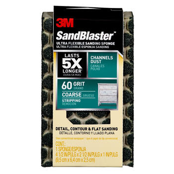 3M 4-1/2 in. L X 2-1/2 in. W X 1 in. T 60 Grit Coarse Sanding Sponge