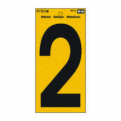 Hy-Ko Reflective 5 in. 2 Number Vinyl Black Self-Adhesive