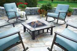 Living Accents Slate Table Top Wood Fire Pit 36 in. D x 36 in. W x 17.5 in. H Steel