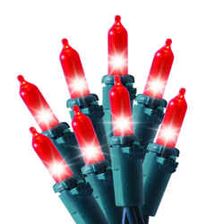 Celebrations Basic LED Mini Red 100 ct String Christmas Lights 24.75 ft.