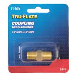 Tru-Flate Brass Coupling 1/4 in. Male 1 1 pc