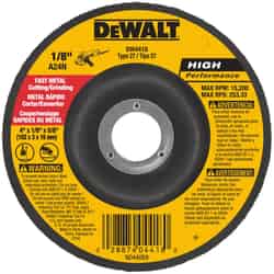 DeWalt High Performance 4 in. Dia. x 5/8 in. x 1/8 in. thick Aluminum Oxide Metal Grinding Whe