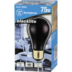 Westinghouse Black Light 75 watts A19 Incandescent Bulb Black Light A-Line 1 pk