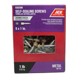 Ace 9 Sizes x 1 in. L Hex Hex Washer Head Steel Self-Sealing Screws 1 lb. Ceramic