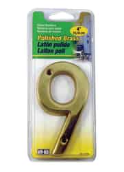 Hy-Ko 4 in. Brass 9 Number Nail-On Bronze