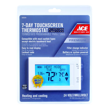 Lux Heating and Cooling Touch Screen Programmable Thermostat