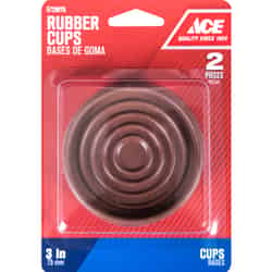 Ace Rubber Caster Cup Brown 3 in. W x 3 in. L 2 pk Round